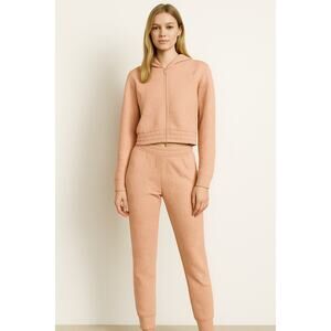 Roma Concept Hoodie Jogger Sweatsuit Set Blush Pink 2 Piece Size L